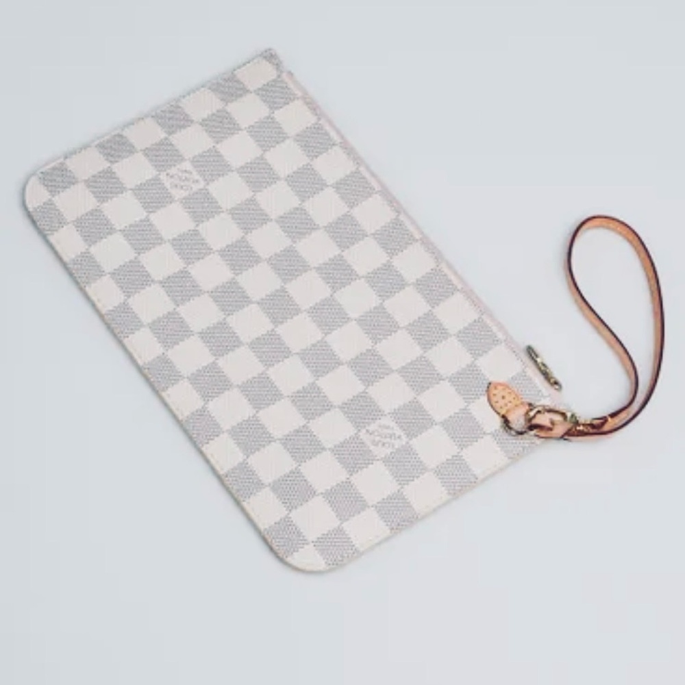 Trendy Damier Azur Neverfull Checkered Clutch (larger than a wristlet)